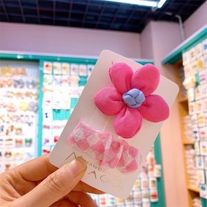 Ny 2022 Fashion Korea Children's Fabric Plaid BB Clip Hair Accessories Sweet Girl Simple Button Flower Duckbill Clip Huvudbonad
