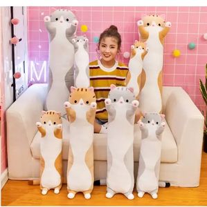 Wholesale cute cat dolls for sale - Group buy 50cm New Stuffed Toys Long Cotton Cute Cat Shape Doll Comfort Plush Toy Soft Sleeping Pillow FY7755 C0408