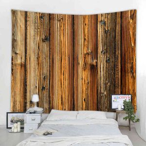 3D Retro Retro Vintage Placa de madeira árvores Tapestry Art Wall Rugs Spreads Spread Throw Home Decor J220804