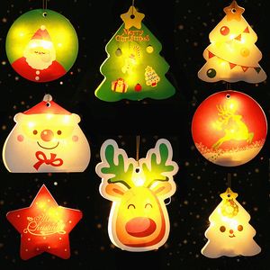 Ciondolo per decorazioni natalizie a LED Incandescente Cartoon Babbo Natale Ciondoli per alberi di Natale Ornamento per l'atmosfera di Capodanno