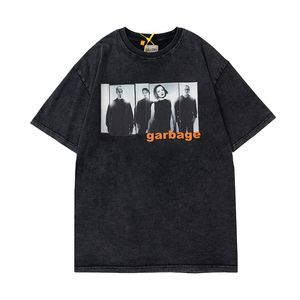 Erkek Rock Giyim toptan satış-22ss Galeri Dept Kaya Band Resim Yıkanmış Vintage T Shirt Boy Kısa Ko Kollu Erkek Tshirt İlkbahar Yaz ABD Kadın Giysileri Rahat Pamuk Tee