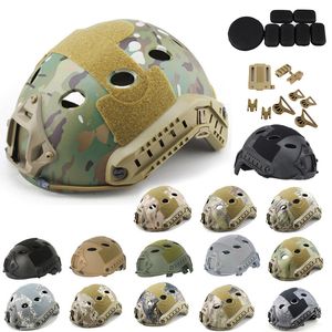 Tactical Airsoft PJ高速ヘルメット屋外機器ペイントアブラル射撃ヘッド保護ギアABSシンプルバージョンNO01-010