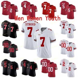 Nik1 NCAA College Ohio State Buckeyes Fußballtrikot C.J. Stroud Chris Olave Garrett Eddie George Fields Wilson Teague III Julian Fleming J.T.