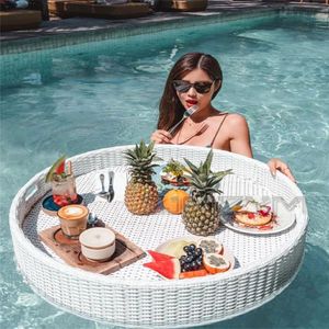 Mobília de acampamento Bali B Bandeja flutuante para piscina Café da manhã Chá da tarde Jantar Prato El Rattan Basket