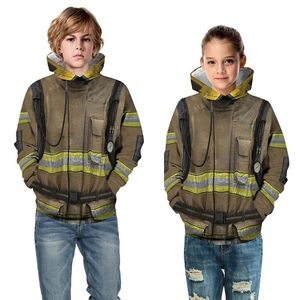 Magliette per ragazzi adolescenti pompieri costumi felpa felpa felpaccia casual bambini abbigliamento abbigliamento camicia da camicia da streetwear