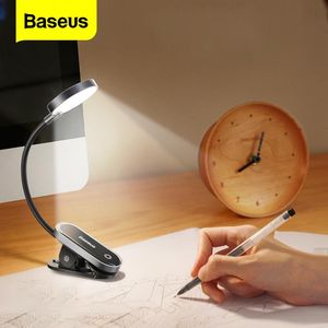 Bordslampor Baseus Clip Lamp LED Desk Flexibel Touch Study Reading For Bedroom Bedside Desktop USB RECHARGEABLE LightTable