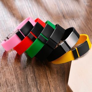 Link Chain Free Silicone Band Armband med rostfritt stål tagg personlig anpassning för män Kvinnor barn smycken trum2222