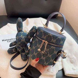 2021 nuova borsa del progettista delle donne jacquard di alta qualità elegante borsa tote cilindrica femminile borsa a tracolla di marca di lusso X220331