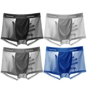 Underpants 4/pcs/lot Mens Underwear Boxers Mesh Men's Breathable And Cool For Men Fishnet ShortsUnderpants