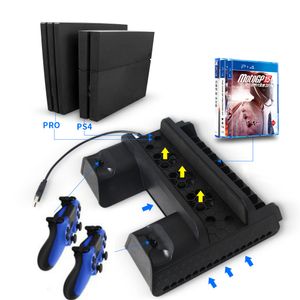 Multifunktions-Vertikalständer-Lüfter-Disk-Storage-Turm-Controller-Ladegerät-Ständer-Halter für PS4 Slim / PS4 / Pro