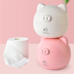 Kreative Niedlichen Cartoon Ferkel Tissue Box Einfache Nordic Stil Papierrolle Papier Universal Tissue Box Wohnzimmer Lagerung Box 210326