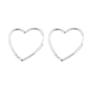 Hoop Huggie Asymmetric Hearts of Love Earrings Sterling Silver Jewelry for Woman Make Up Valentine's Day Gifthoop Huggiehoop