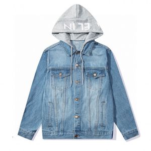 Mens Denim Jacket Designer hooded Jackets Men Women loose Casual Coats letter printing Fashion Stylist Outerwear