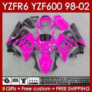 Body Kit för Yamaha YZF R6 R 6 98-02 YZFR6 98 99 00 01 02 Kroppsverk 145NO.61 YZF 600 CC YZF-600 Frame YZF-R6 YZF600 600CC 1998 1999 2000 2001 2002 ABS FAIRINGS ROSS GLOSSY