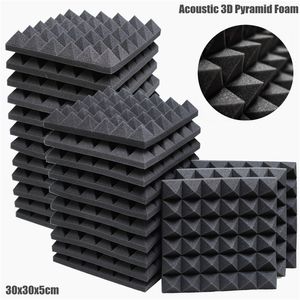 1224Pcs 30x30x5cm Studio Acoustic Foam Panels Sound Insulation Treatment KTV Room Wall Soundproof Foam Sponge Pad with Tapes 220606