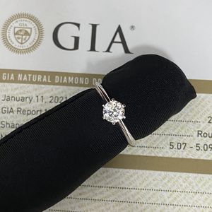 Diamantes Gia al por mayor-Meisidian K GIA SOLID GIA Natural Diamond Engagement Ring Women Ring