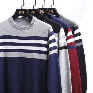 Men's Sweaters 2022 Autumn Winter Men Cotton Sweater Knitted Cardigan Striped Long Sleeve Top Casual Base Shirt Korean Design