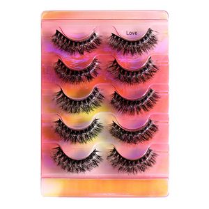 Thick Cirsscross Mink False Eyelashes 5 Pairs Set Soft & Vivid Reusable Hand Made Multilayer Fake Lashes Extensions Easy to Wear 8 Models DHL