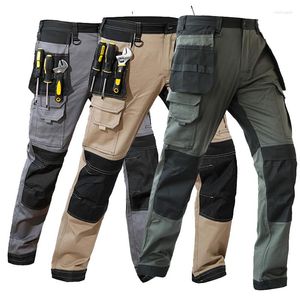 Pantaloni maschili maschili da lavoro autunno traspirante per uomini pantaloni lunghi per maschio oxford cargo resistente all'usura con tasche