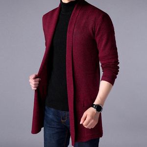 Męskie kurtki męskie sweter sweter czysty kolor anty-shrink Autumn Winter Kniting Płaszcz dla robotników