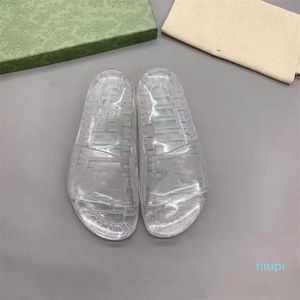 2022 transparent jelly air cushion comfortable slippers open toe women's sandals luxury designer gloss swimming pool mule slide men's Beach