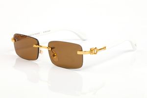 Модные солнцезащитные очки Брендовые дизайнерские очки для мужчин и женщин Очки из рога буйвола Ацетатная деревянная оправа Короткие аппаратные стили Линзы UV400 Очки с коробкой Одежда