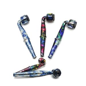 Latest Colorful Metal Removable Pipes Dry Herb Tobacco Handpipes Portable Mini Smoking Innovative Design Filter Cap Cigarette Holder High Quality DHL Free