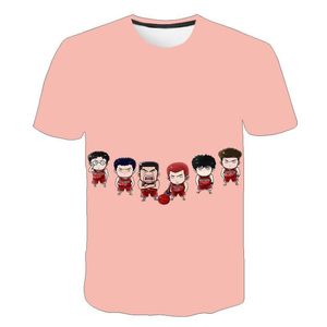 2022 Slamdunk Bebek Çocuk Giyim Yeni T-Shirts Yaz Yeni Trend Karikatür 3D Dijital Baskı Gündelik Çocuk T-Shirt Her türlü moda stilleri Destek Özelleştirme