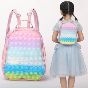 Fidget Toy Backpack Pop Bubble Silicone Kids Educational Stress Self School Bag Brinquedos Sensorial de alívio