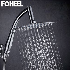 FOHEEL 6 und 8 Zoll Duschkopf aus Edelstahl, wassersparend, Badezimmer, Regen-Spa, quadratisch, handgehalten, 220401