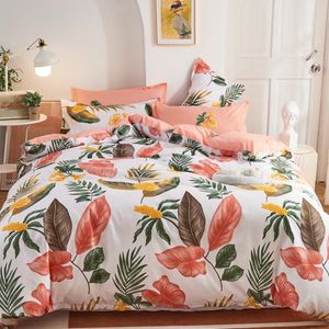 Bedding Sets Evich Countryside Style Big Leaf Padrão de luxo 3pcs Para colheita de broga de tamanho duplo king size para o lençol de quartos.