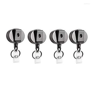 Keychains 4 PCS -tull Utdragbart märkehållare Rulle -ID med Belt Clip Ny