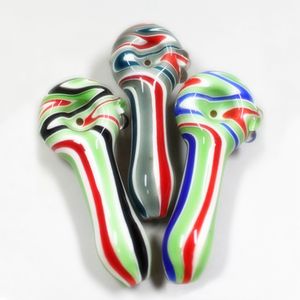USA Colorful Wig Wag Pyrex Thick Glass Pipes Handpipes Handmade Dry Herb Tobacco Filter Portable Art Decoration Innovative Design Cigarette Smoking Holder DHL Free