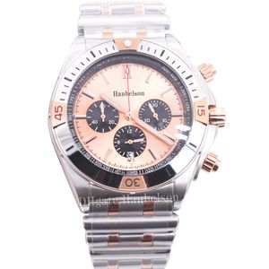 1884 Cronógrafo Mens Relógio mostrador de cobre VK Movimento de quartzo Luminoso B01 Pesado Aço Inoxidável Roller Ball Pulseira Designer F1 Relógio de pulso Masculino 46mm