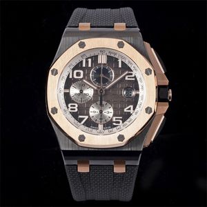 RS montre DE luxe 44mm 3126 cronógrafo movimento machincal caixa de aço relógio de luxo relógios masculinos relógios de pulso