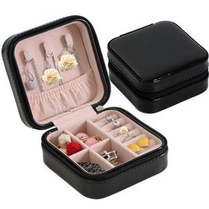 Portable PU Leather Jewelry Packaging Boxes Beads Pendants Necklaces Earrings Rings Organizer Storage Case Jewellery Retail Box Holder