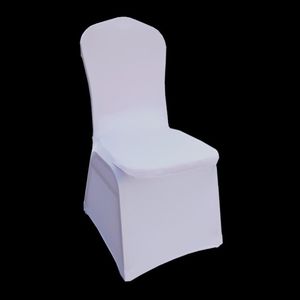 10Pcs White Wedding Chair Cover Universal Stretch Polyester Spandex Elastic Seat Covers Party Banquet Hotel Dinner Supplies
