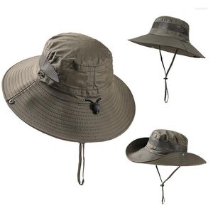 Wide Brim Hats Sun Anti-Uv Beach Caps Women Bucket Hat Summer Hiking Camping Bone Gorros For Men Outdoor Fishing CapWide Wend22