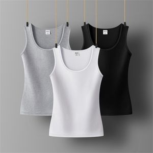 Women Clothing Sleeveless Summer Tops For Woman Cottton Casual T-shirts O-NECK Tank for girls Solid Clothes Lady 220325