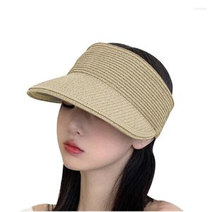 Berretti Magic Tape Panama Donna Cappello di paglia Vuoto Top 2022 Protezione solare estiva da donna Sport all'aria aperta Pesca Spiaggia Chapeau MZ010 Chur22