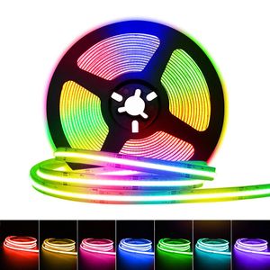 Cob RGB LED şerit ışıkları Duvar odası dekoru için dekorasyon 840led 810led DC 24V 12V Esnek Şerit RGB Tape TV Arka Işığı Oyuncu