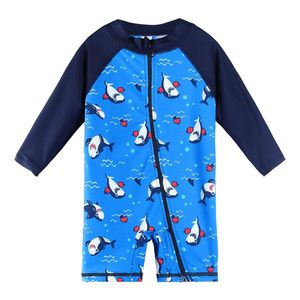 Baohulu upf50  desenho animado infantil roupas de banho comprida manga bebê menino de menino de banho infantil de maiô para meninos meninas 220426