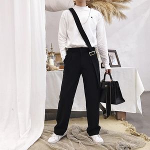Men's Pants Men Black Rompers Removable Jumpsuits Fashion Loose Youth Bib Streetwear Overalls SuspendersMen's