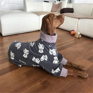 Stora hundkläder hög krage tryckt hundkläder super mjuk hund fyrträd jumpsuit lämplig för italiensk greyhound 210401