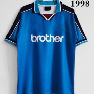 1998 1999 الإصدار Retro Soccer Jerseys DeBruyne Aguero Silva Guardiola Thanland Chemises Shirt Kits Men Maillots de Football Jersey