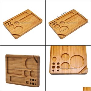 Other Smoking Accessories Household Sundries Home Garden Bamboo Mtifunctional Tobacco Rolling Tray Roll Paper Trays Herb Grinder Storage C