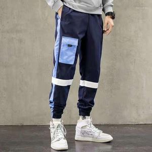 Męskie spodnie Koreańskie ładunki modowe nastolatki Casual Elastyczny talia długa pasmo kostek Spodnie Haremu Autumn Streetwear