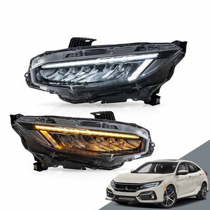 Automobili Fari per auto Luci Led Lampada frontale Illuminazione per Honda Civic 10th Daytime Running Lights Head Light Angel Eyes Assembly 16-21