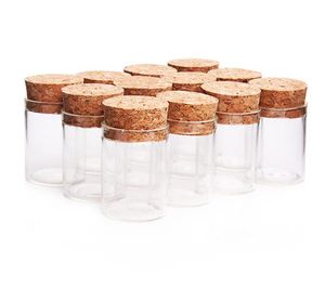 10ml Small Test Tube with Cork Stopper Glass Bottles Container Jars 24*40mm DIY Craft Transparent Straight Glass Bottle SN3719