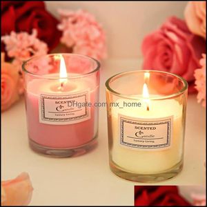 Candles Home Decor Garden Diy Handmade Scented Candle Jar Glass Natural Plant Wedding Soy Wax Small Aromatherapy Decor Zxf1614 Drop Delive